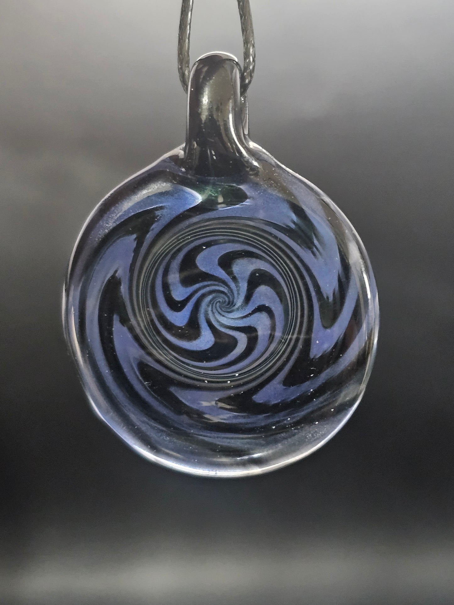 Galaxy Black & Purple Urple Wigwag Spiral Pendant