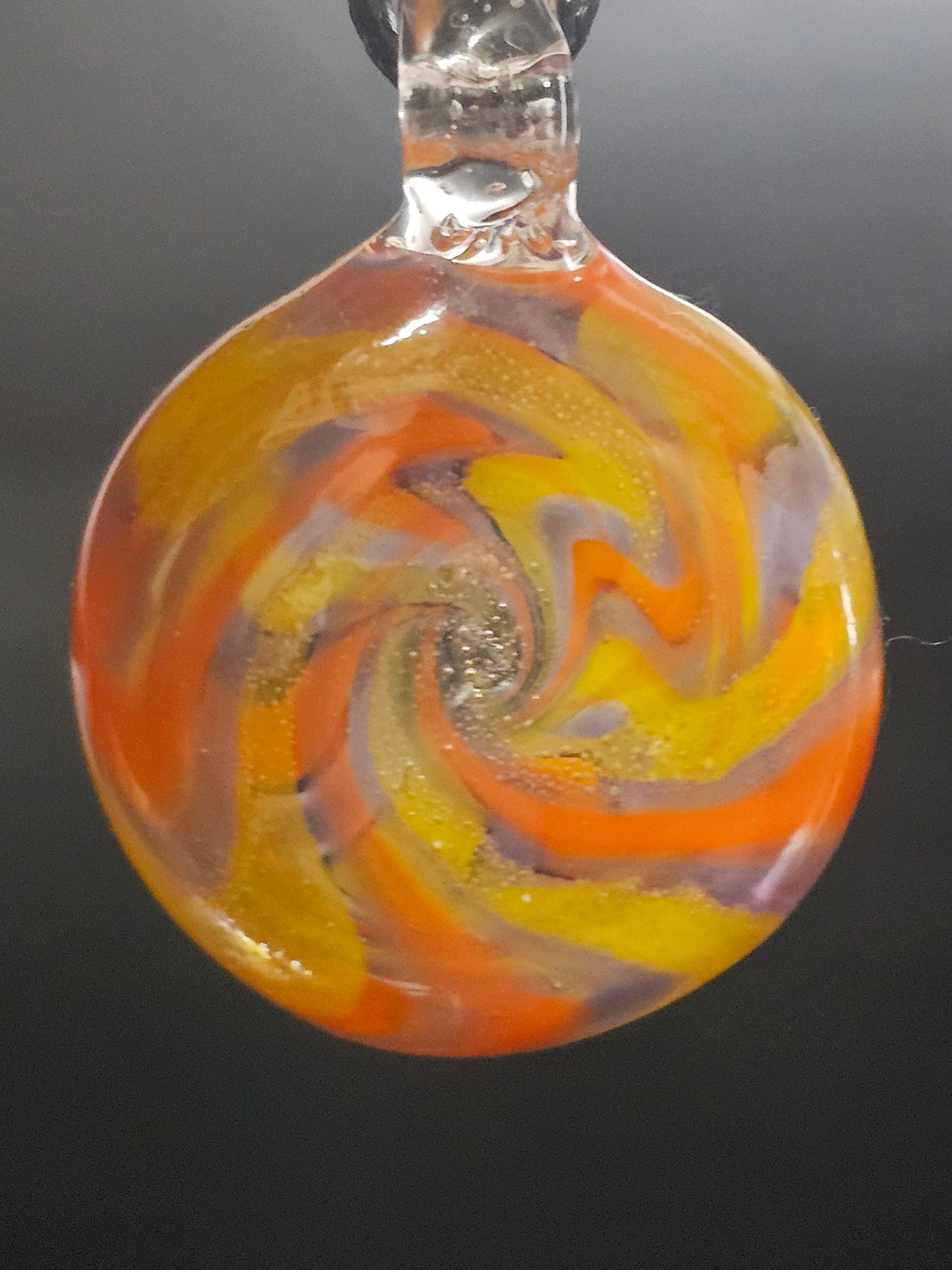 Lava Orange, Canary Yellow, Royal Jelly & China White Wigwag Spiral Pendant