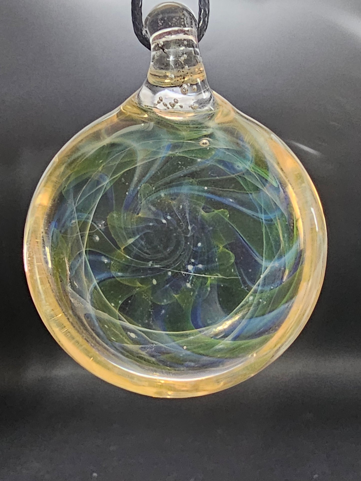 Silver & Gold Fumed Wigwag Spiral Pendant