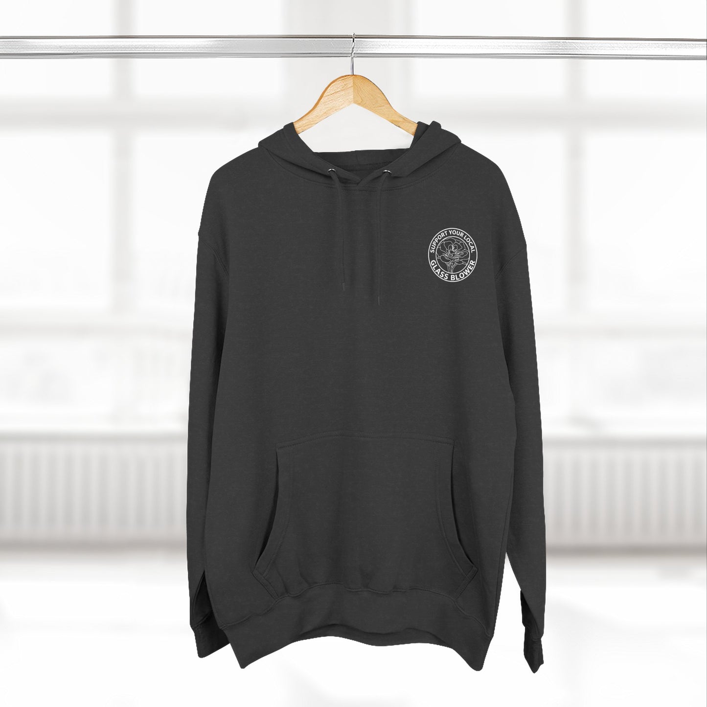 Orange Rose Circle Artwork Hoodie | Floral Back Print