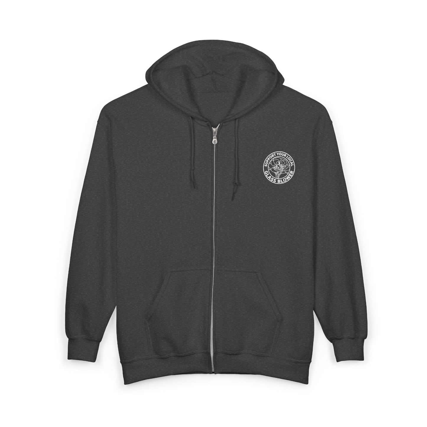 Peach Rose Circle Print Hoodie | Zip-Up Sweatshirt