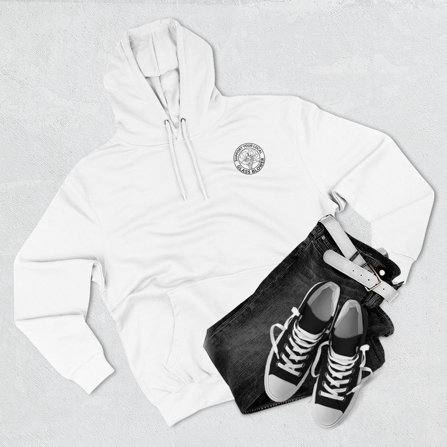 Orange Rose Circle Artwork Hoodie | Floral Back Print