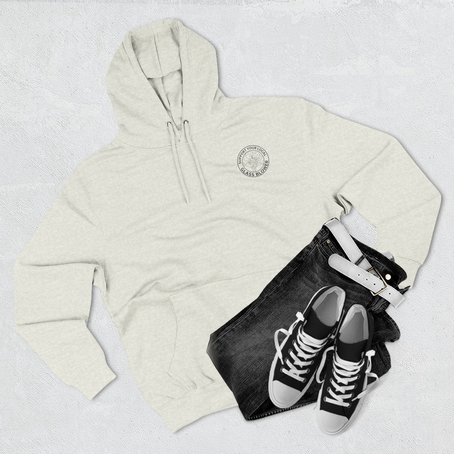 Orange Rose Circle Artwork Hoodie | Floral Back Print