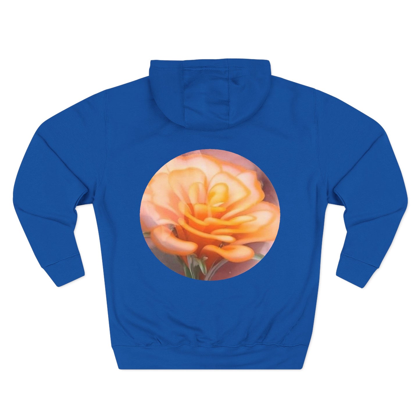 Orange Rose Circle Artwork Hoodie | Floral Back Print