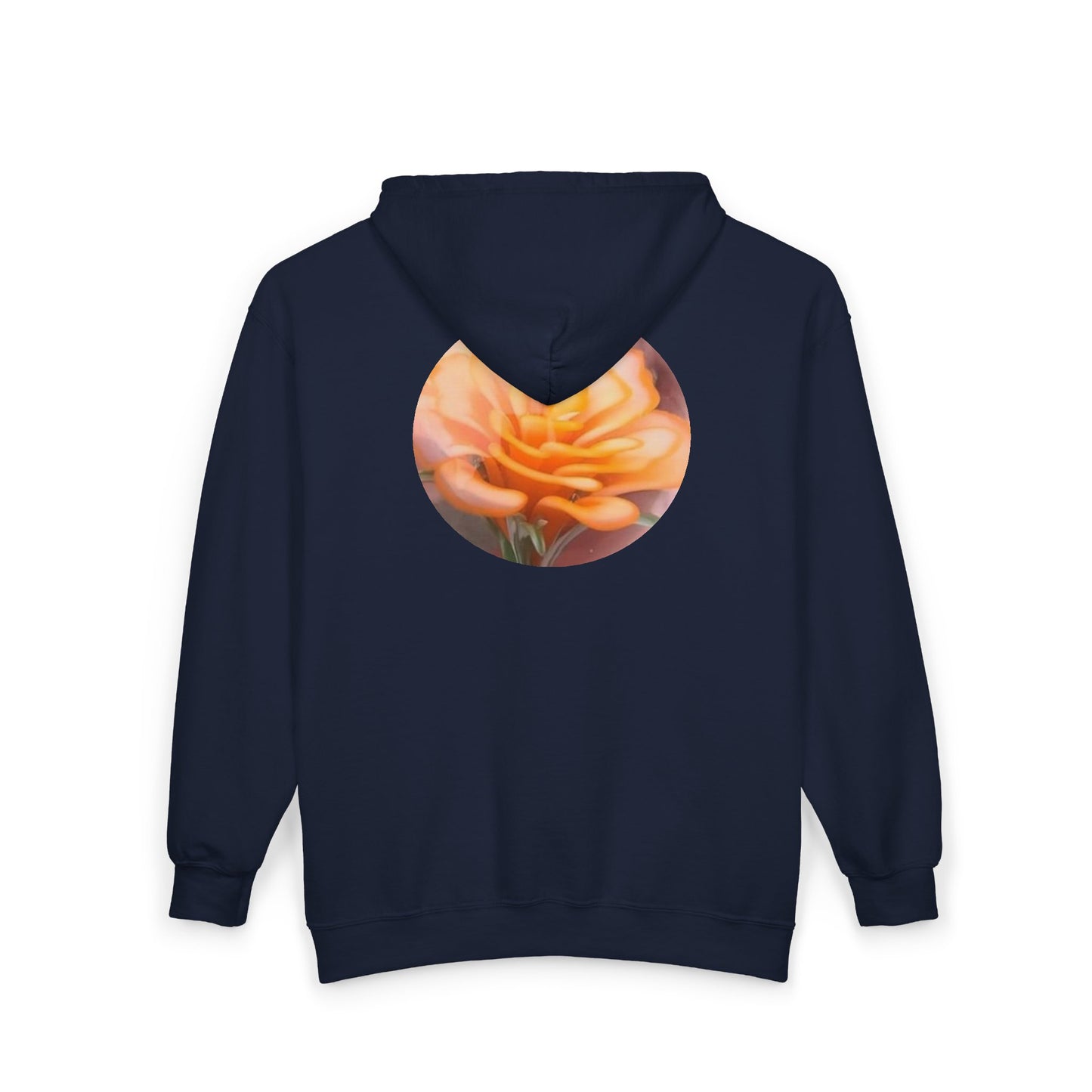 Peach Rose Circle Print Hoodie | Zip-Up Sweatshirt
