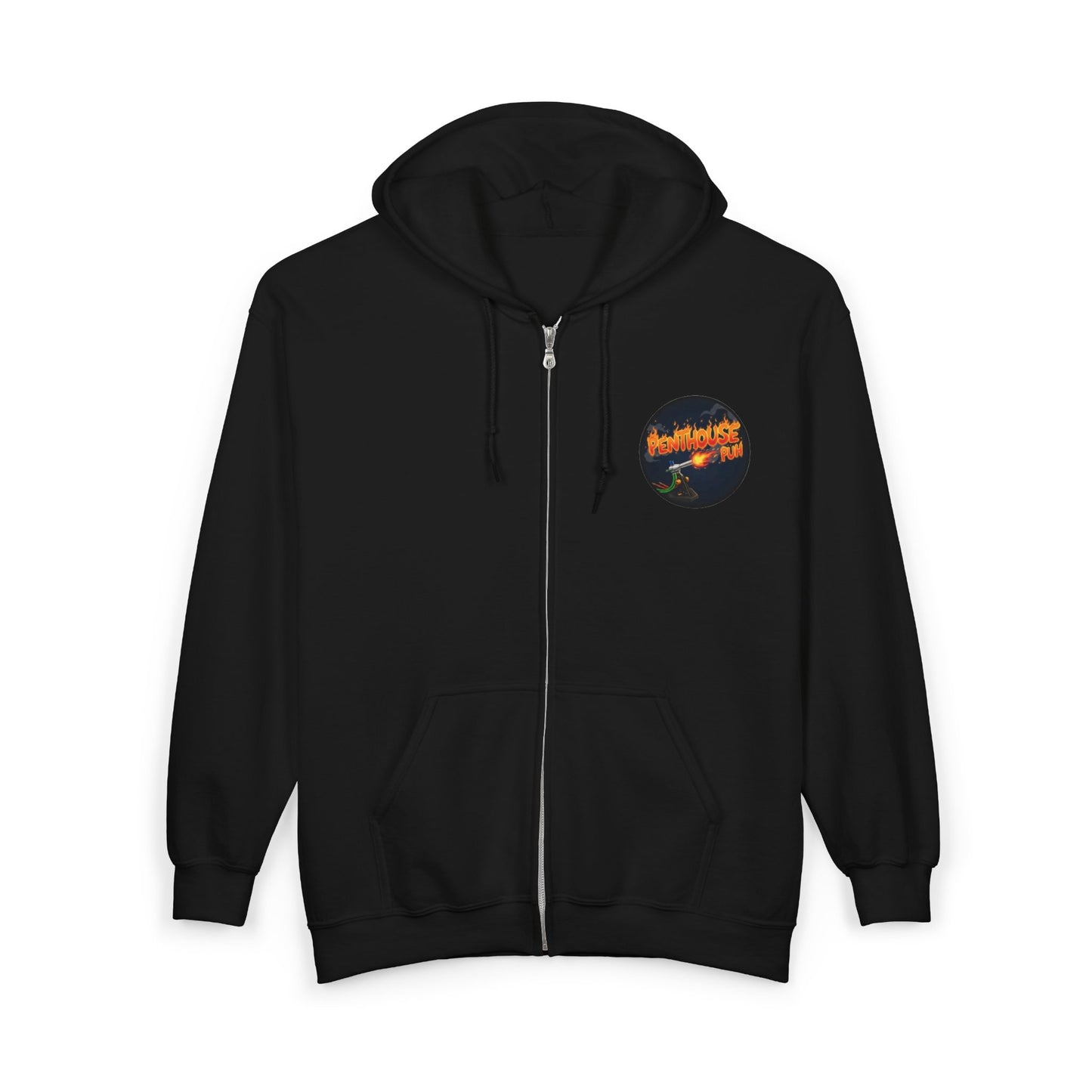 Penthouse Puh Flame Logo Hoodie | Zip-Up Sweatshirt