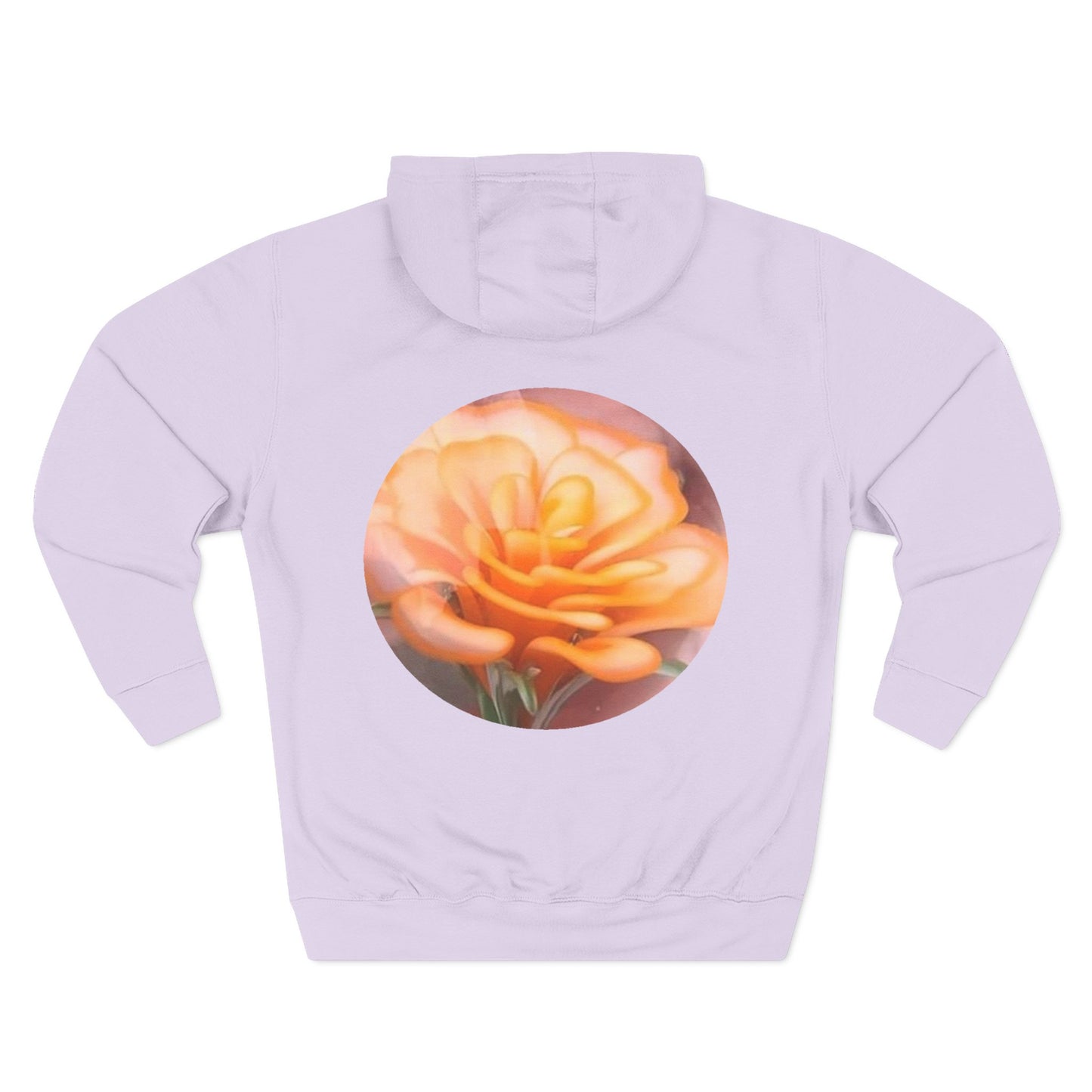 Orange Rose Circle Artwork Hoodie | Floral Back Print