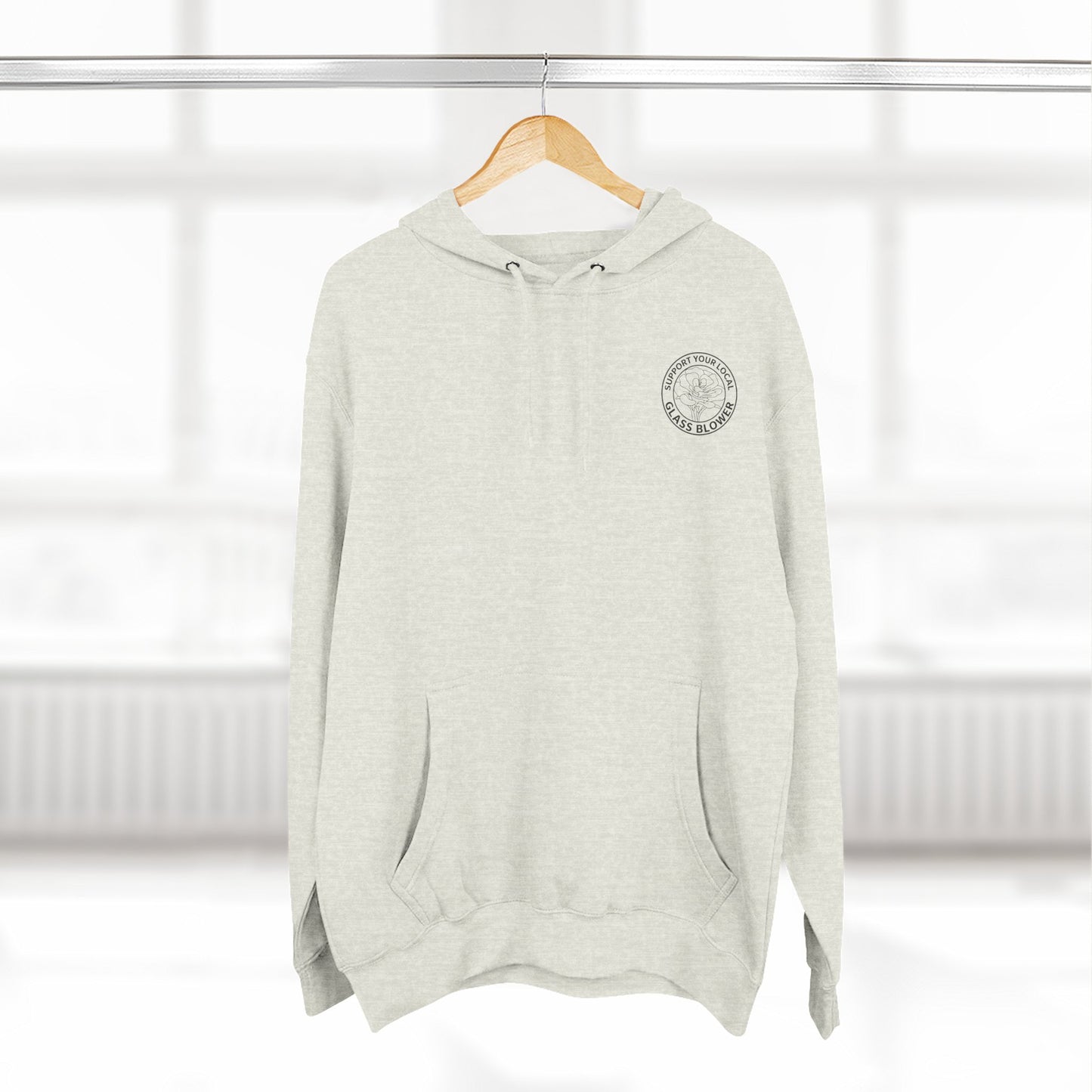 Orange Rose Circle Artwork Hoodie | Floral Back Print
