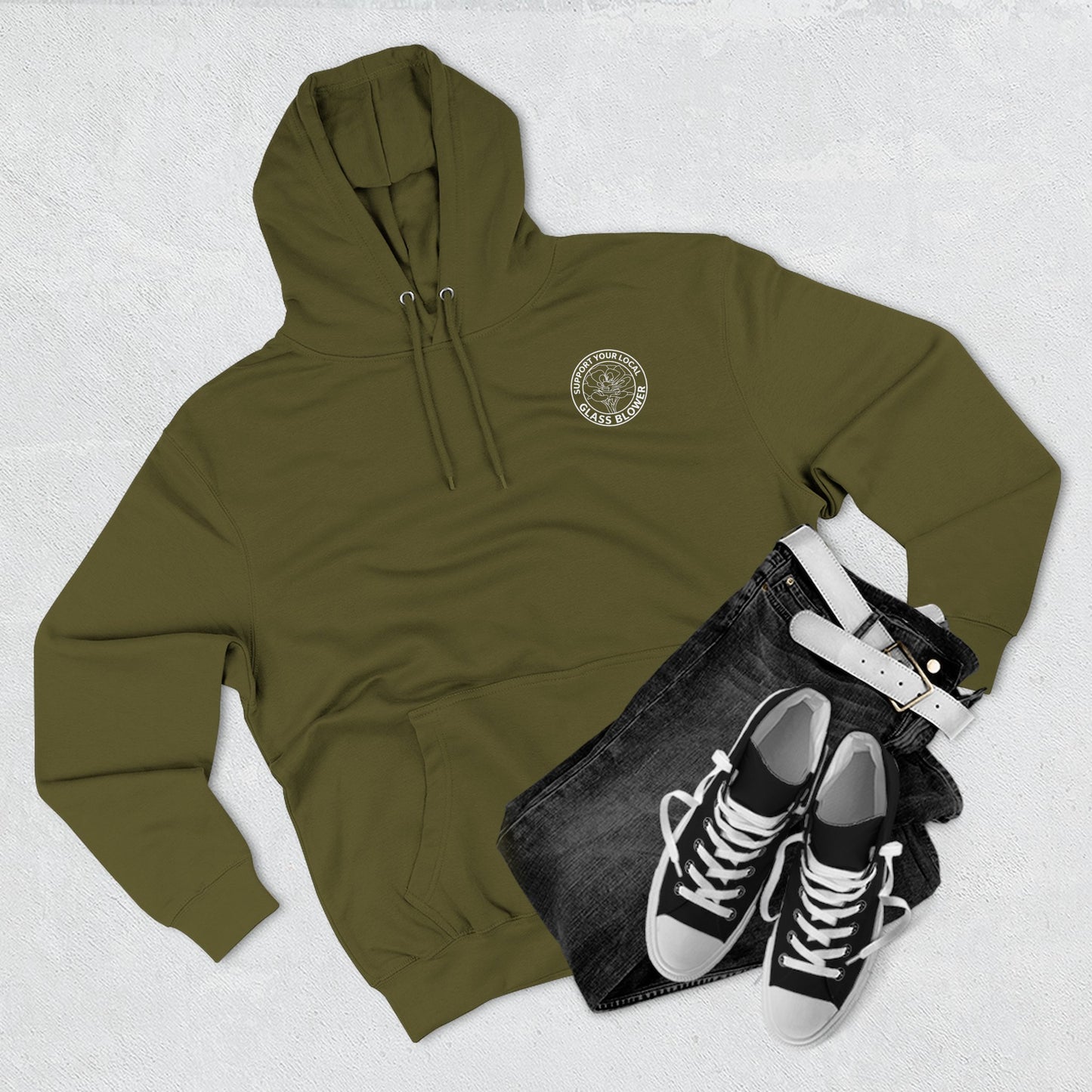 Orange Rose Circle Artwork Hoodie | Floral Back Print