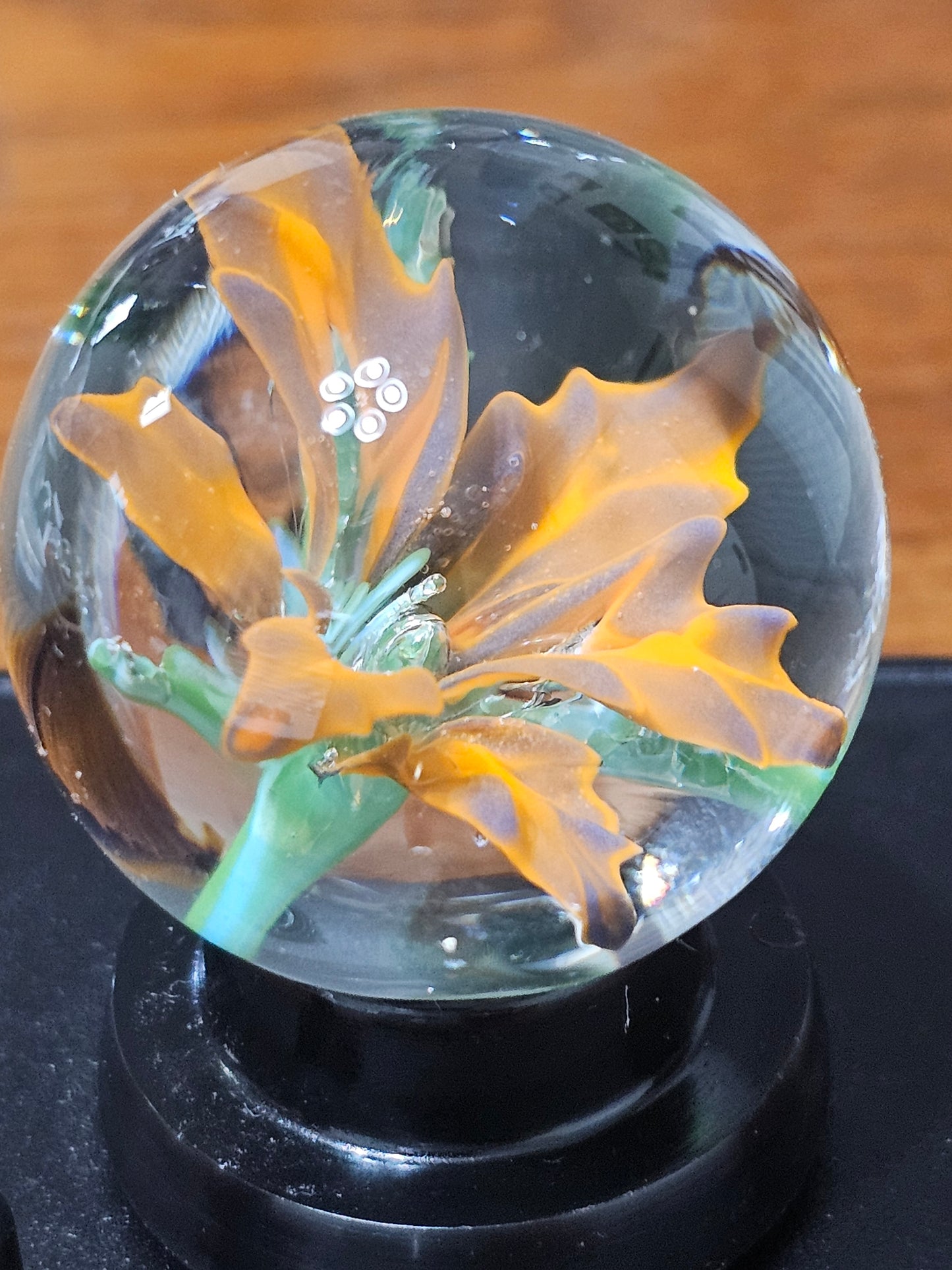 Orange and Purple Floral Marble