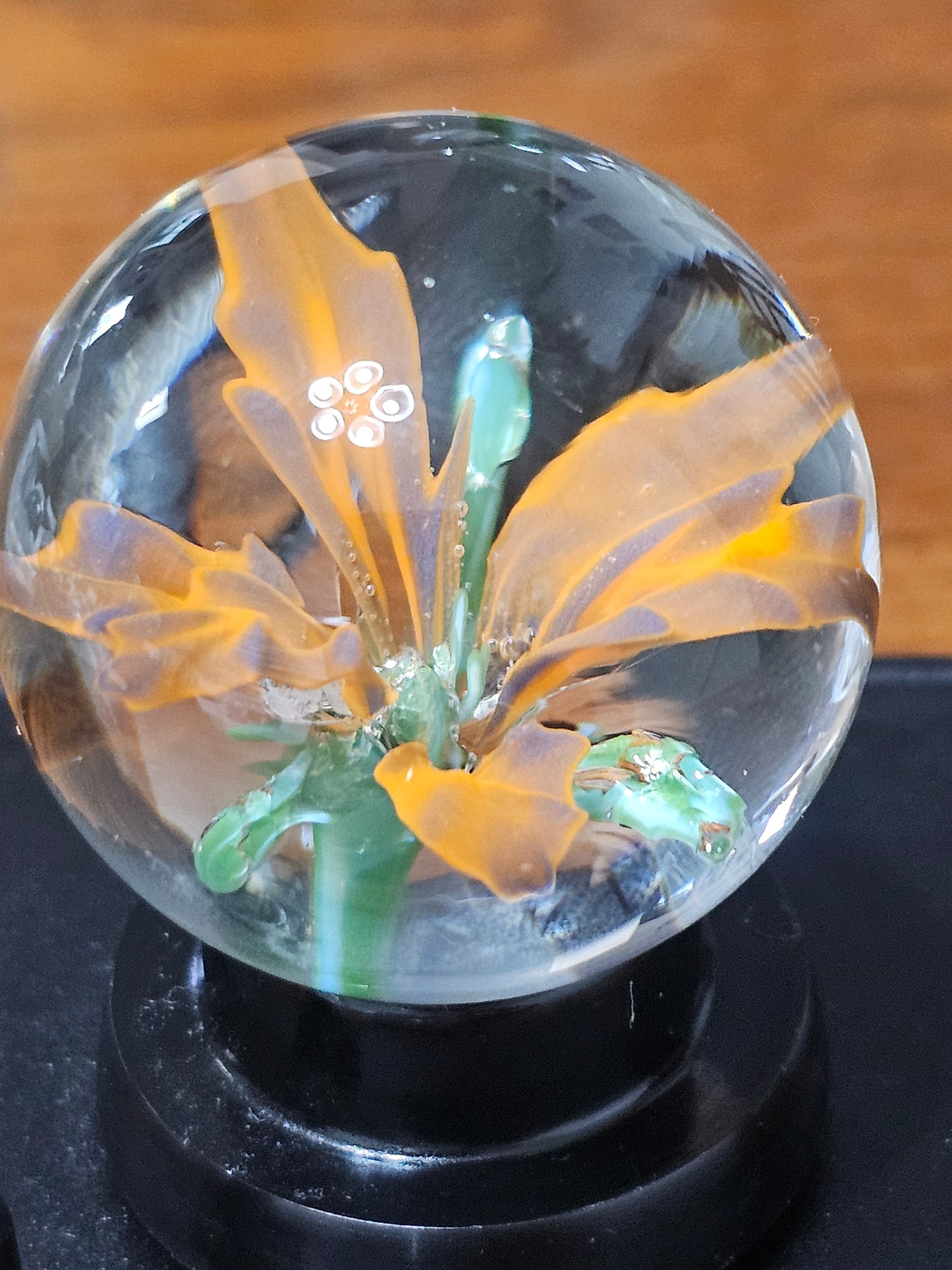 Orange and Purple Floral Marble