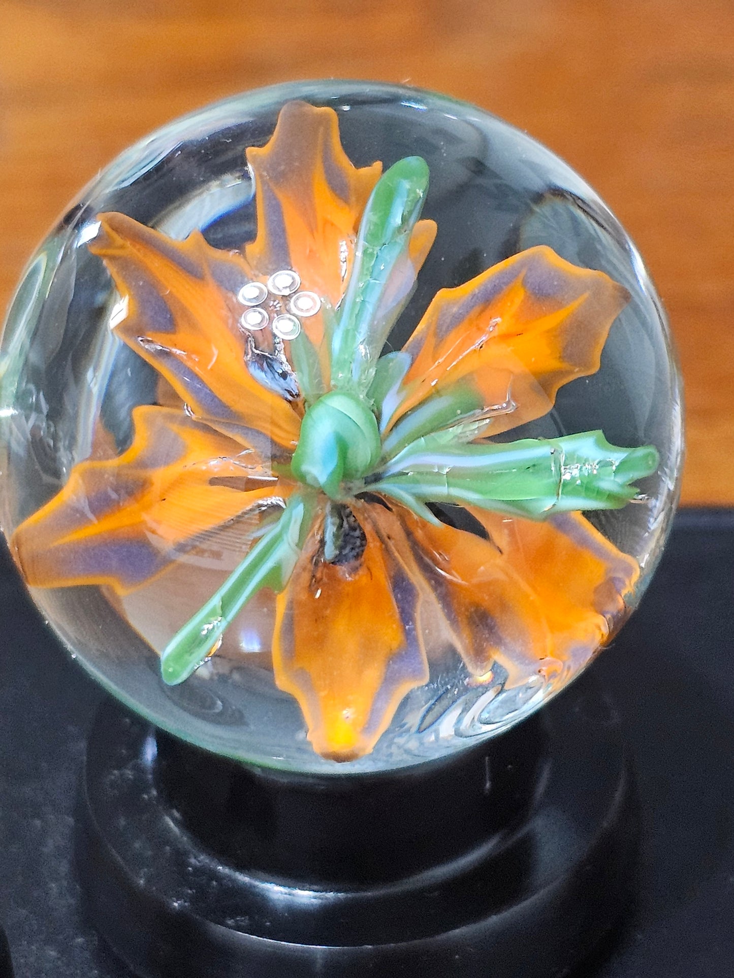 Orange and Purple Floral Marble