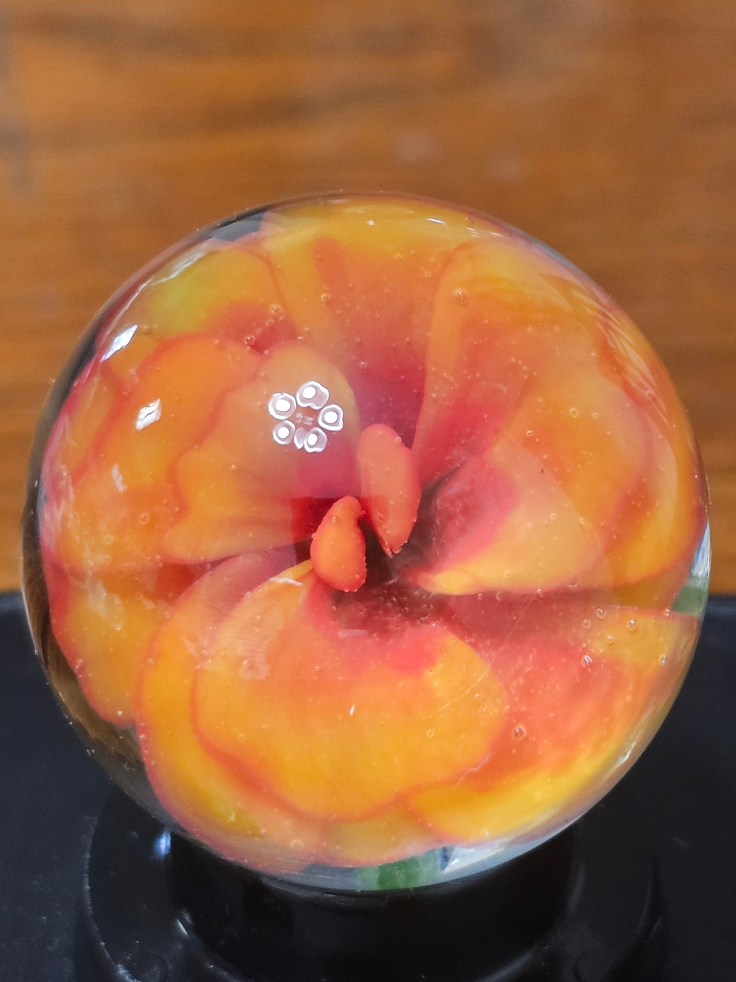 Orange and Red Floral Marble