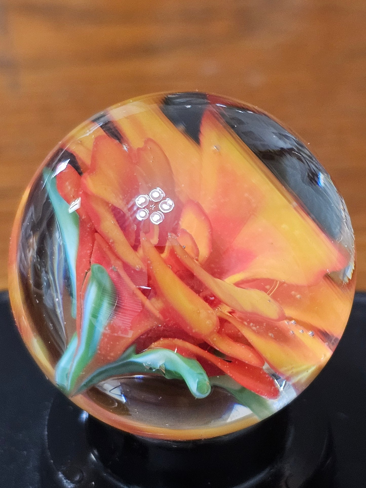 Orange and Red Floral Marble