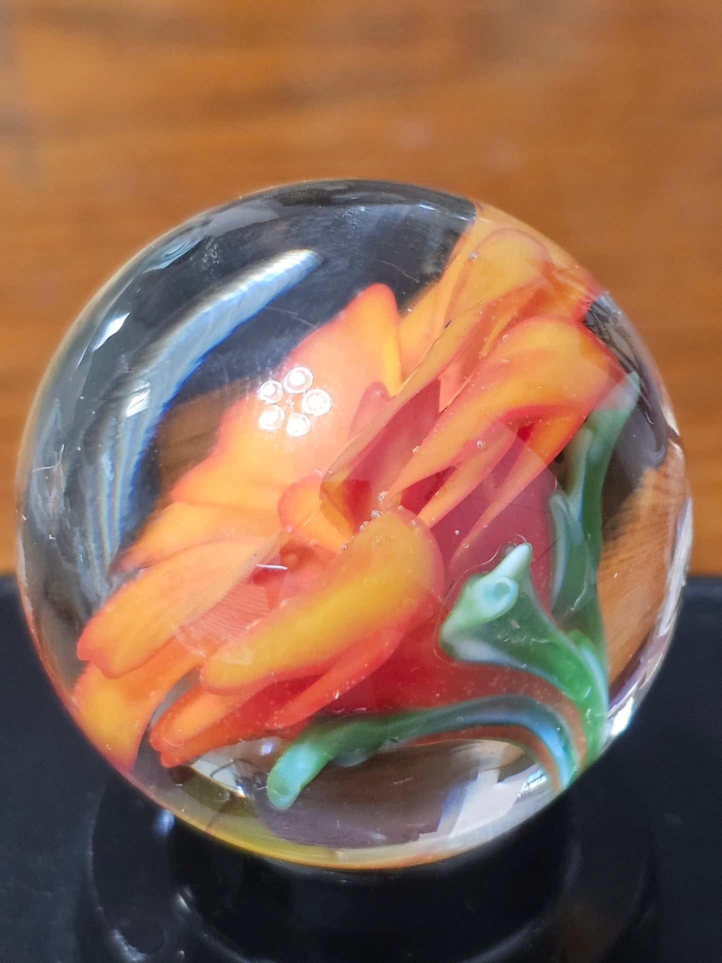 Orange and Red Floral Marble