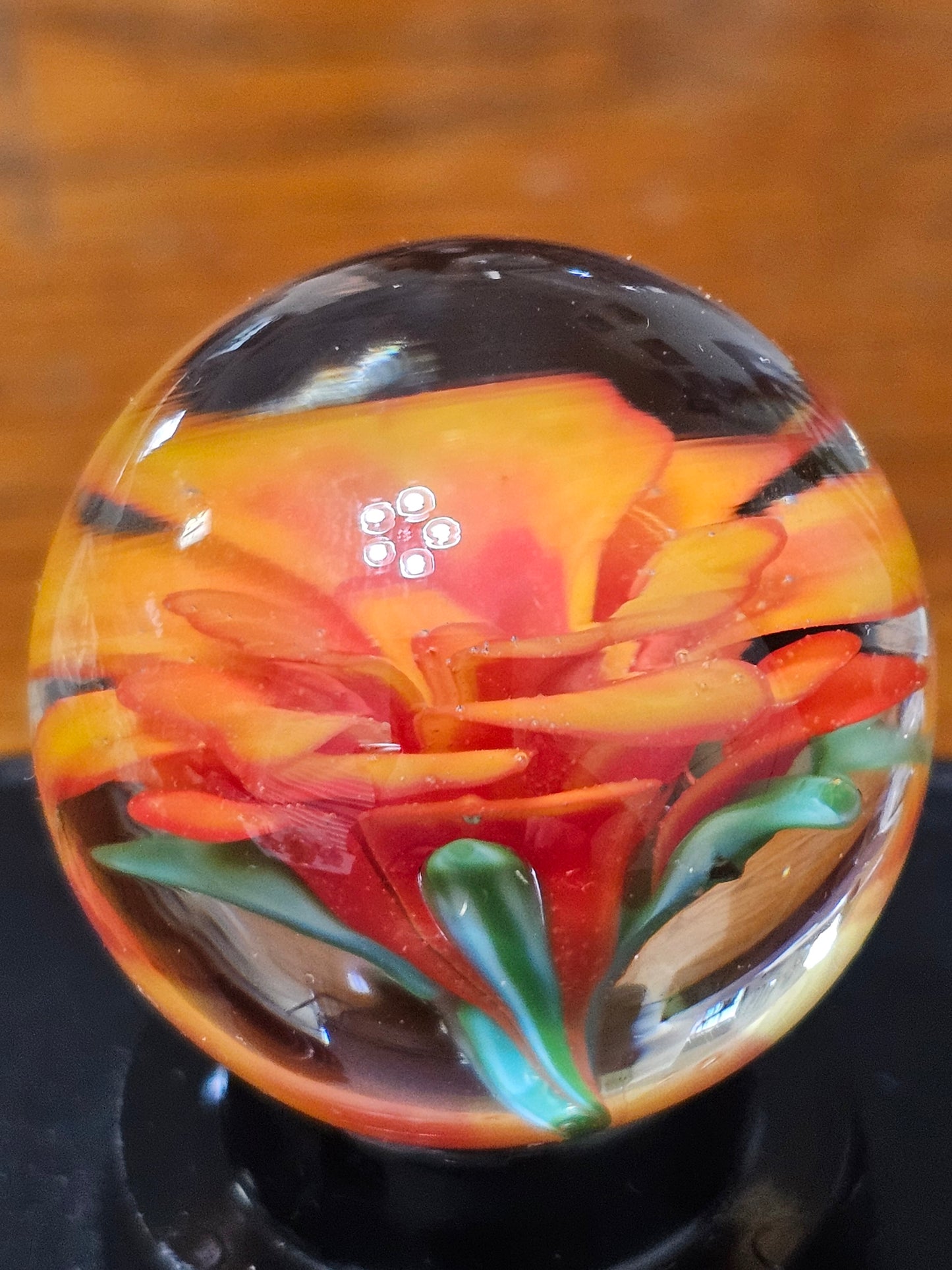 Orange and Red Floral Marble
