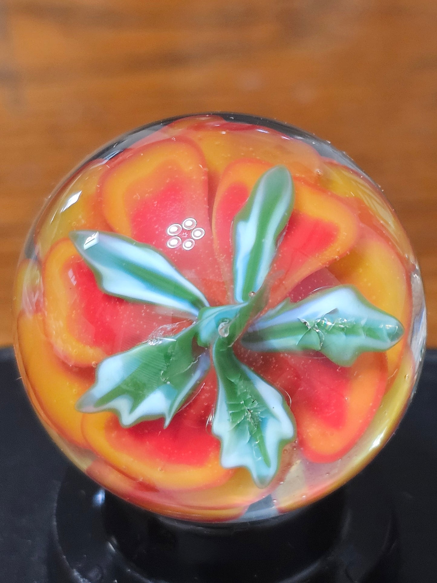 Orange and Red Floral Marble