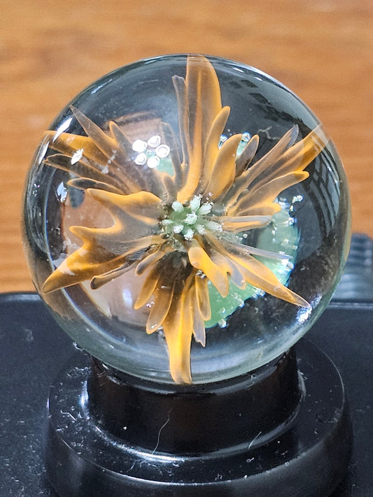 Orange and Black Floral Marble