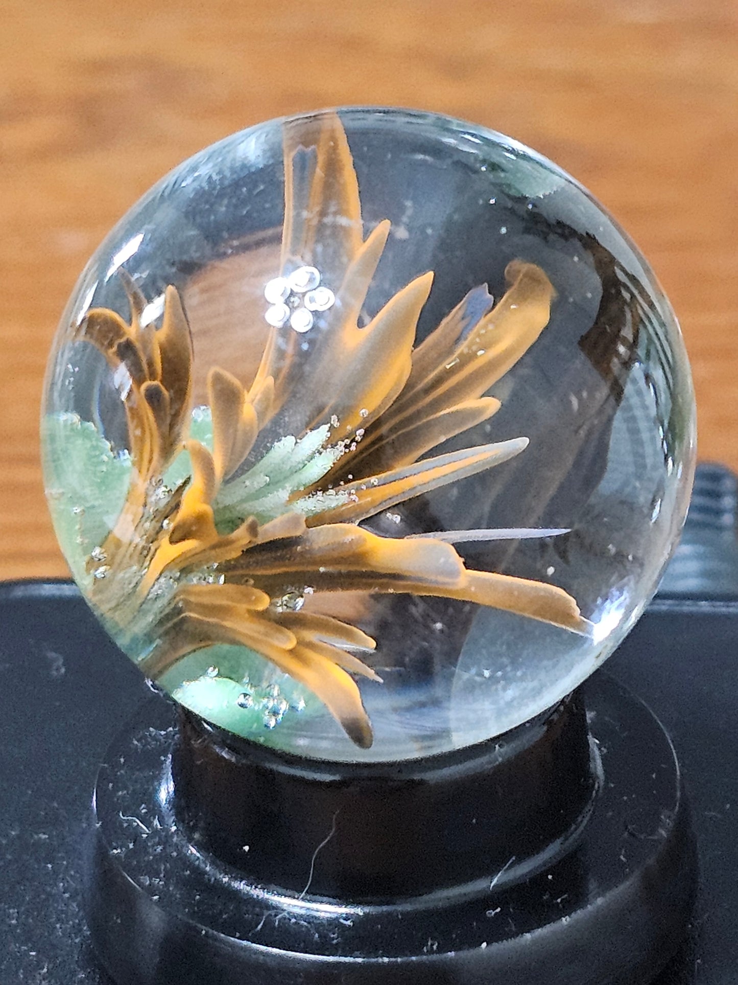 Orange and Black Floral Marble