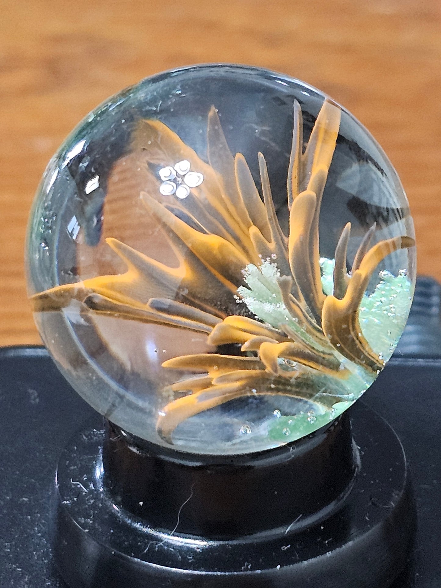Orange and Black Floral Marble