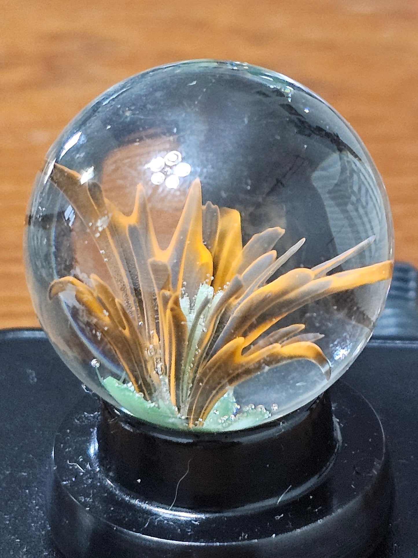 Orange and Black Floral Marble