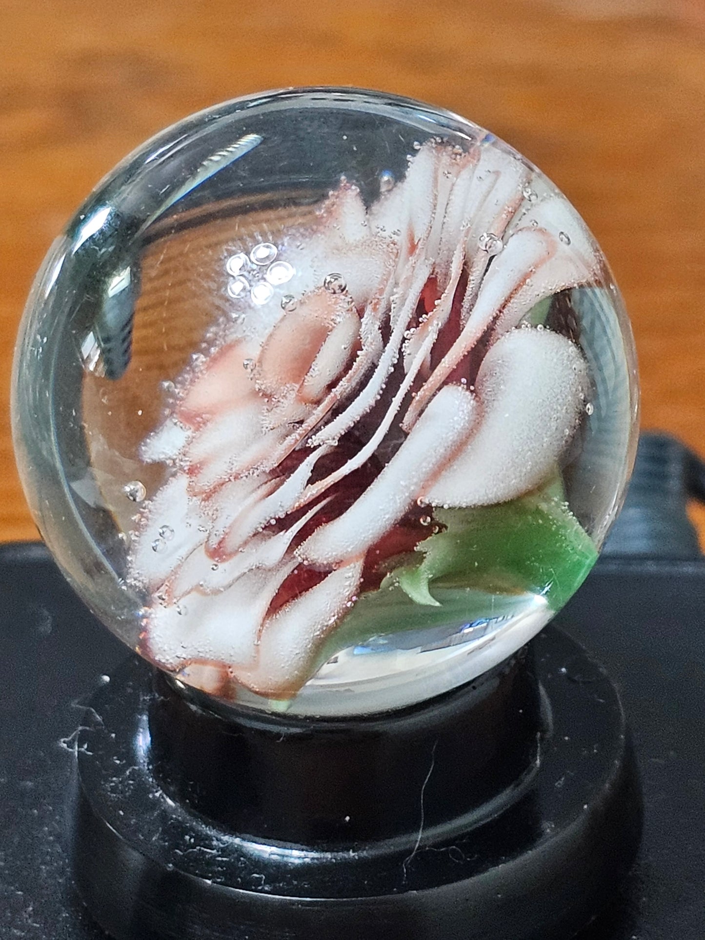 White and Red Elvis Floral Marble