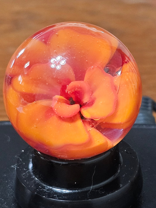 Orange and Red Floral Marble