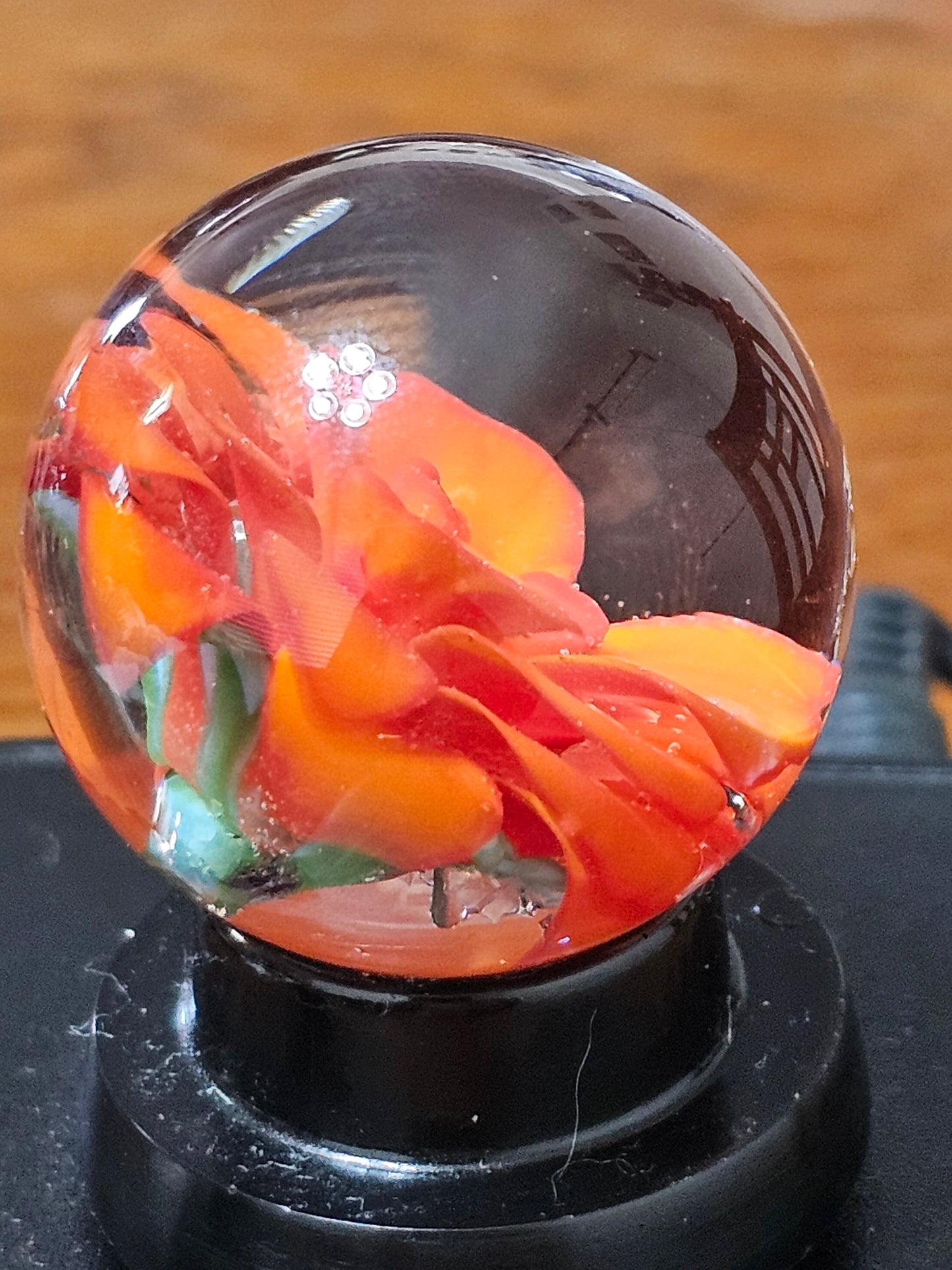 Orange and Red Floral Marble