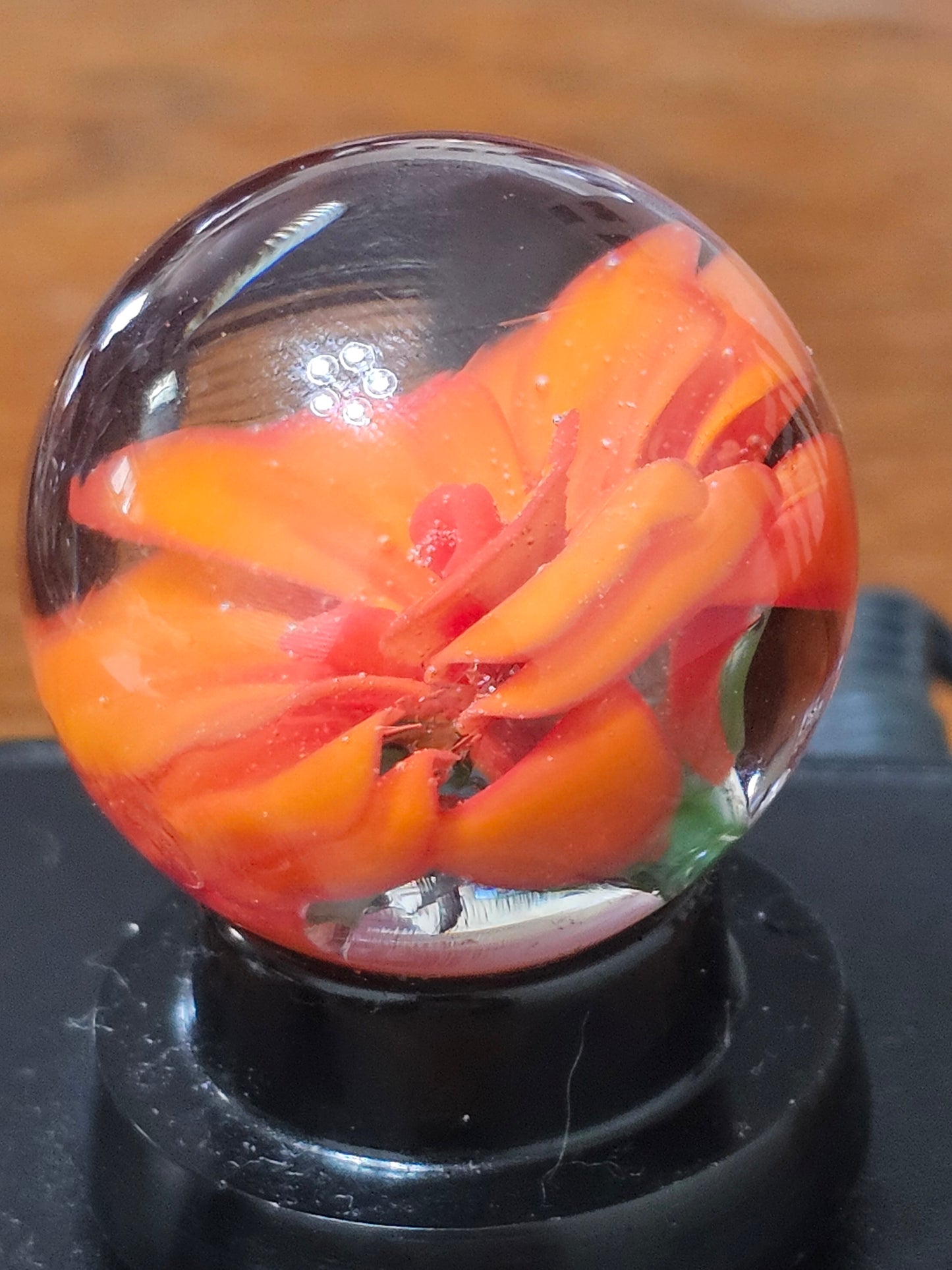 Orange and Red Floral Marble