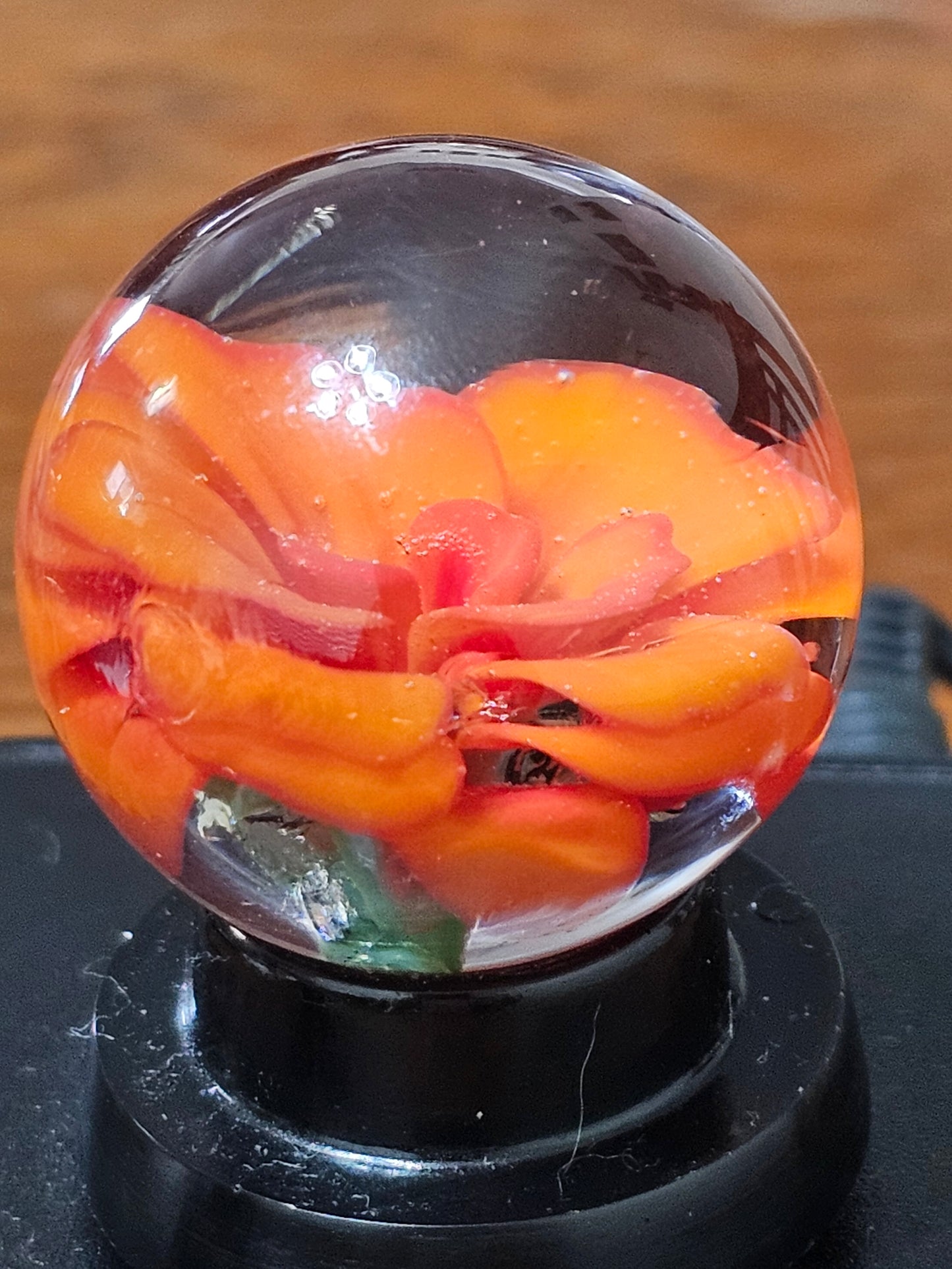 Orange and Red Floral Marble