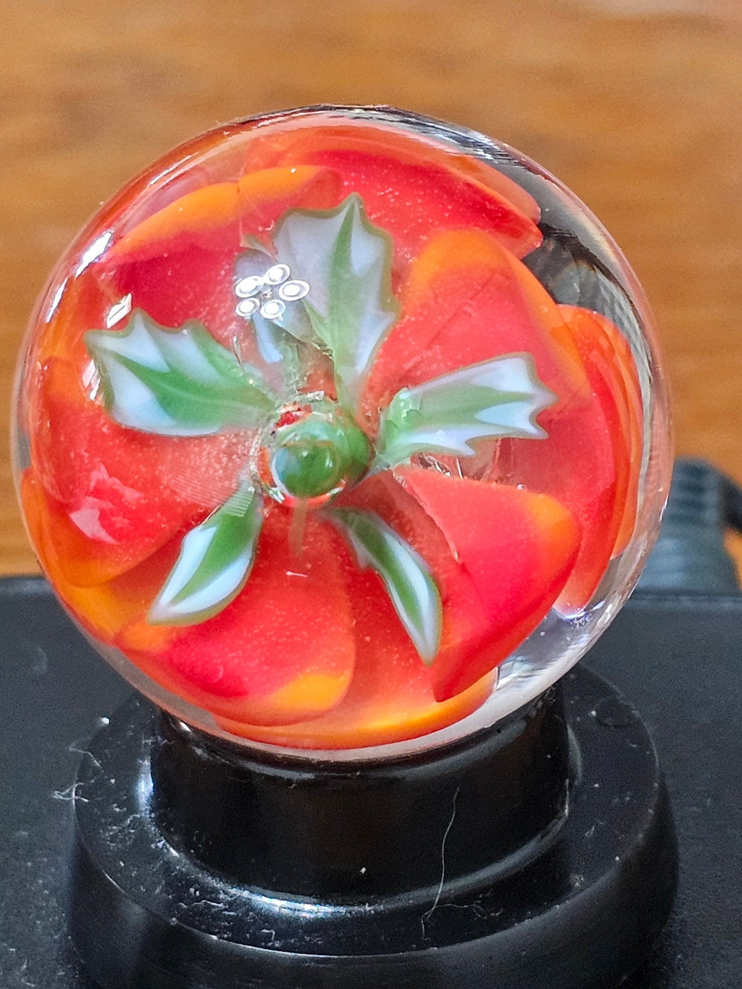 Orange and Red Floral Marble