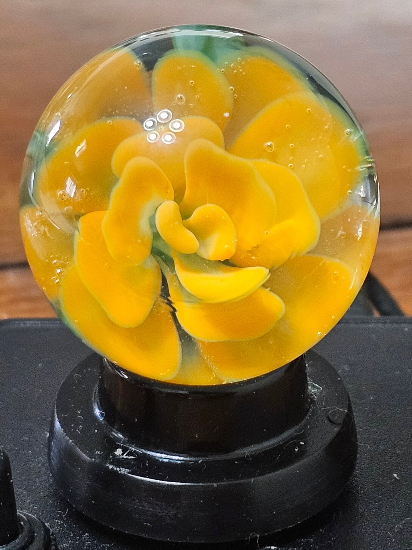 Lava Orange and Roswell Yellow Floral Marble