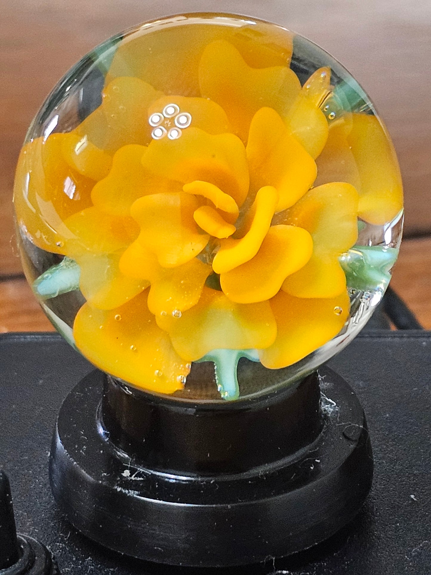 Roswell Yellow and Lava Orange Floral Marble