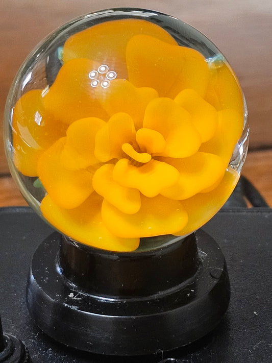 Roswell Yellow and Lava Orange Floral Marble