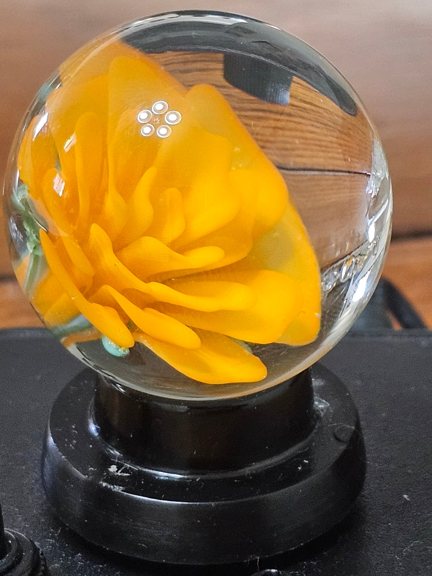 Roswell Yellow and Lava Orange Floral Marble