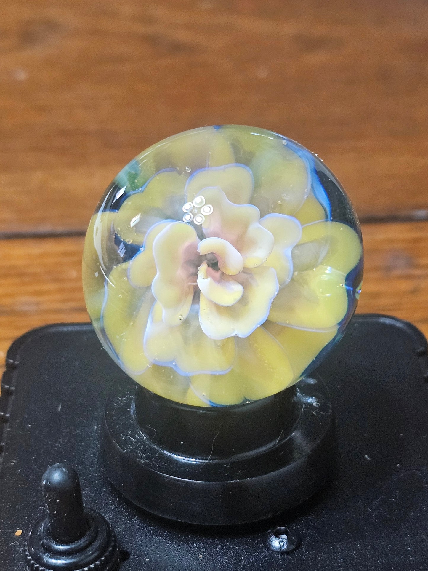 Canary Yellow and Telemagenta Floral Marble