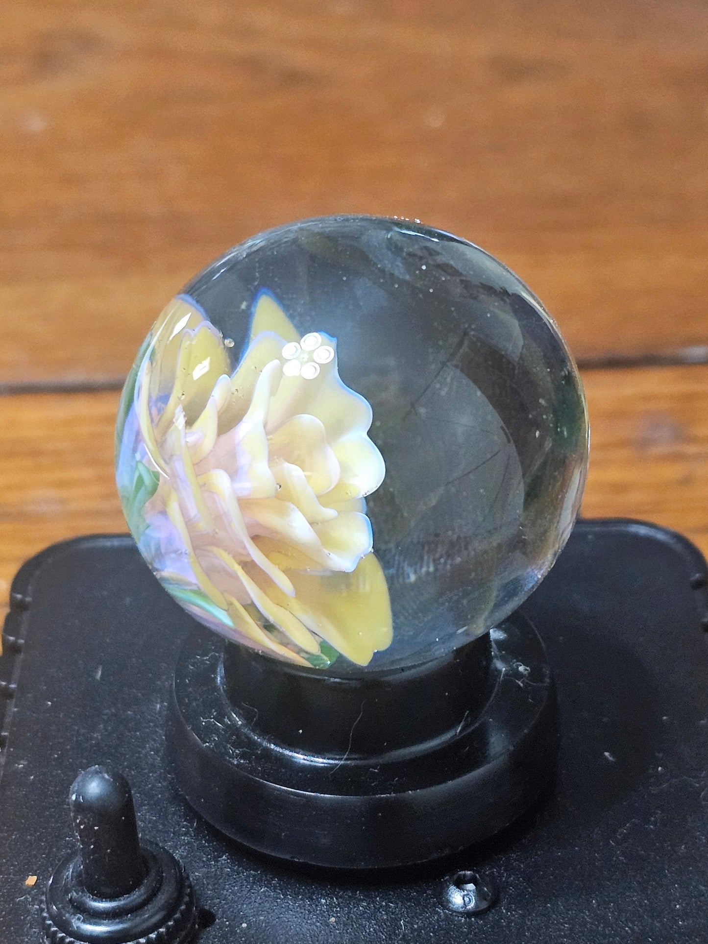 Canary Yellow and Telemagenta Floral Marble