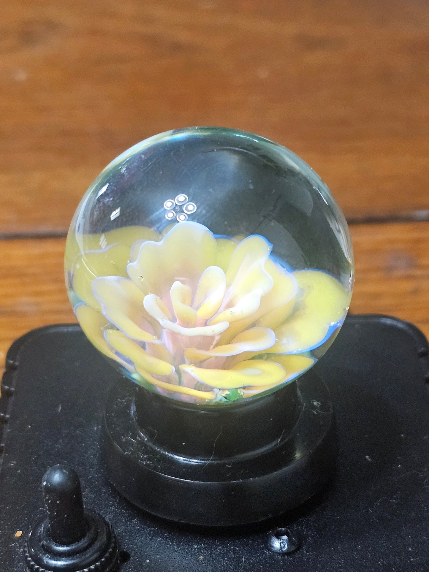 Canary Yellow and Telemagenta Floral Marble