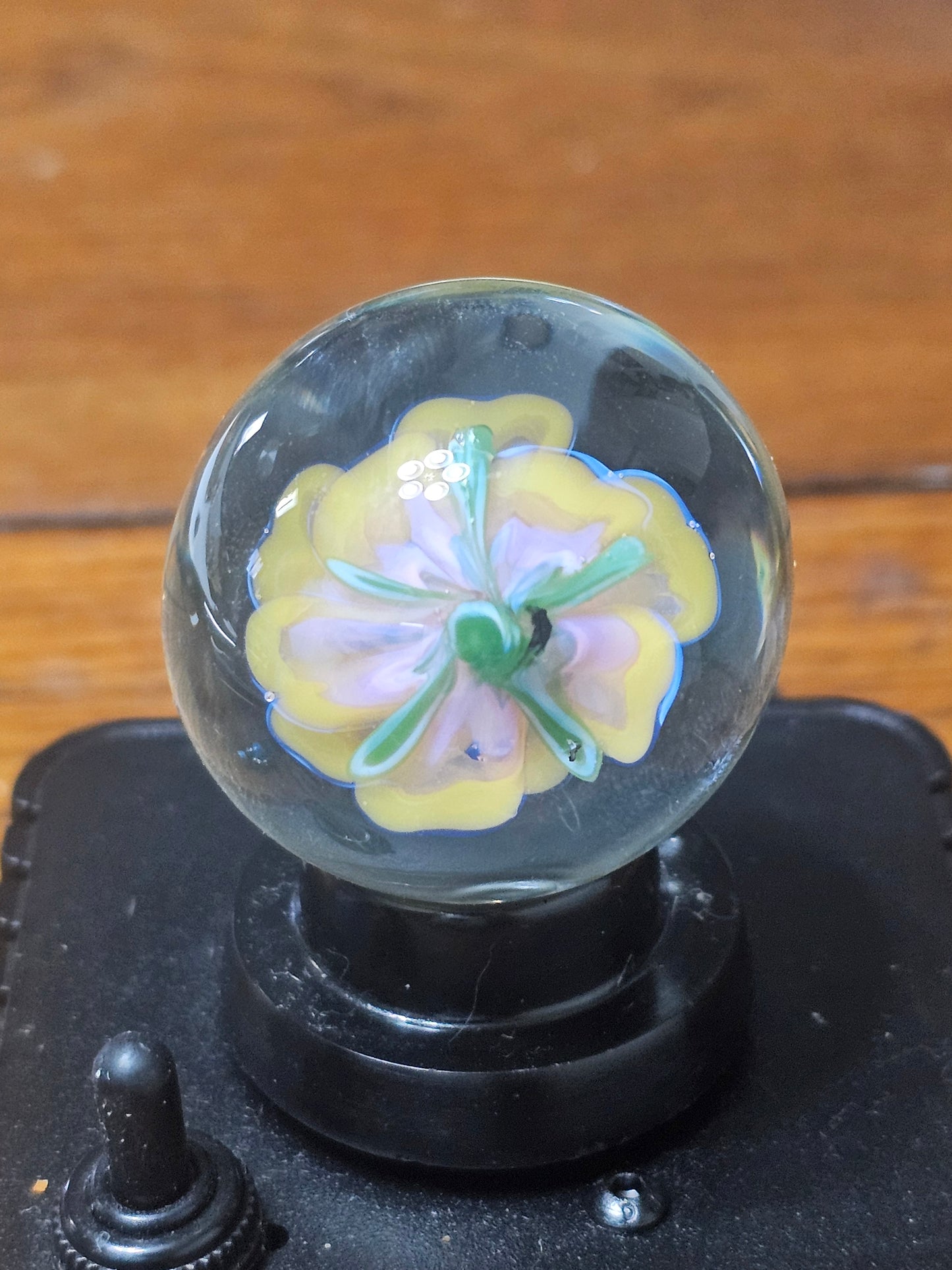 Canary Yellow and Telemagenta Floral Marble