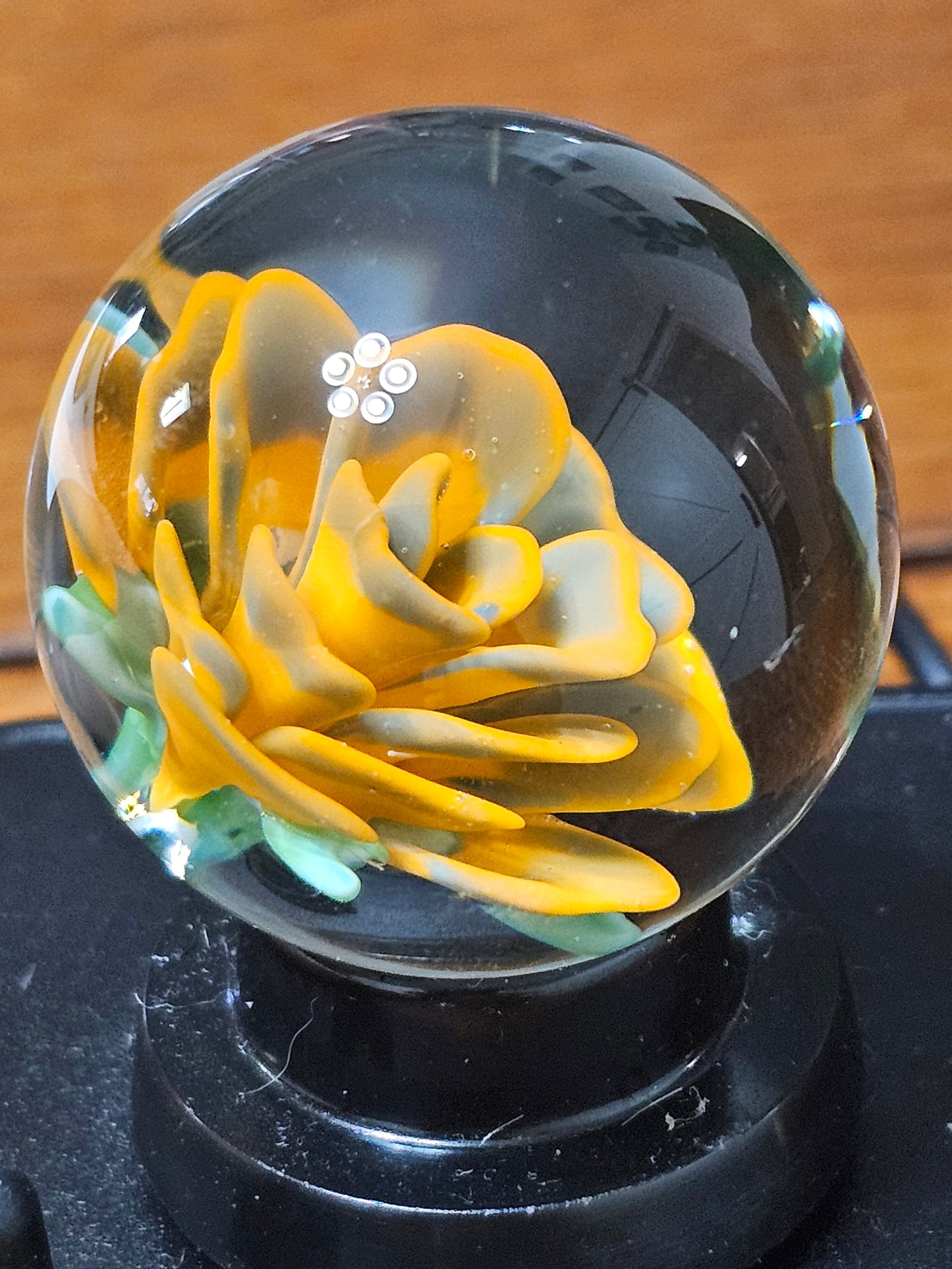 Peacock Blue and Lava Orange Floral Marble