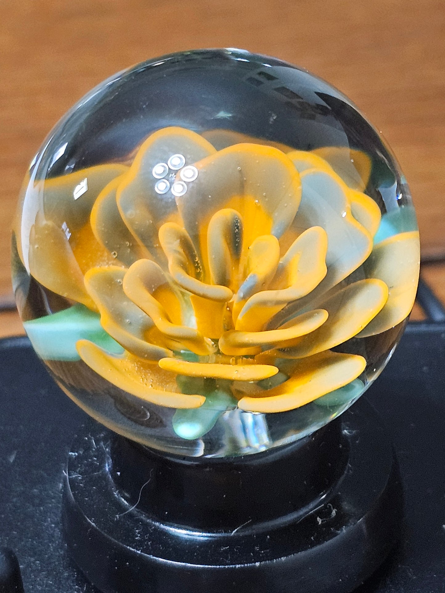 Peacock Blue and Lava Orange Floral Marble