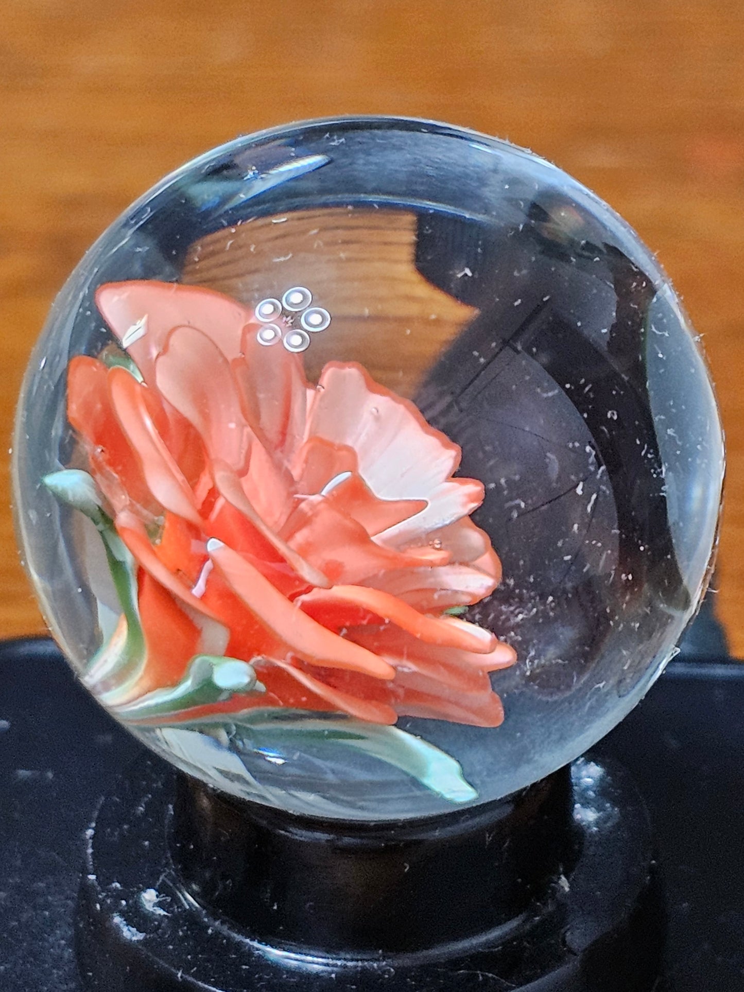 Poppy Red & China White Floral Marble