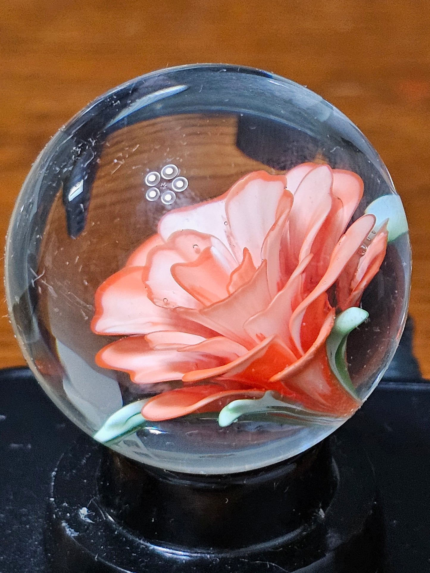 Poppy Red & China White Floral Marble