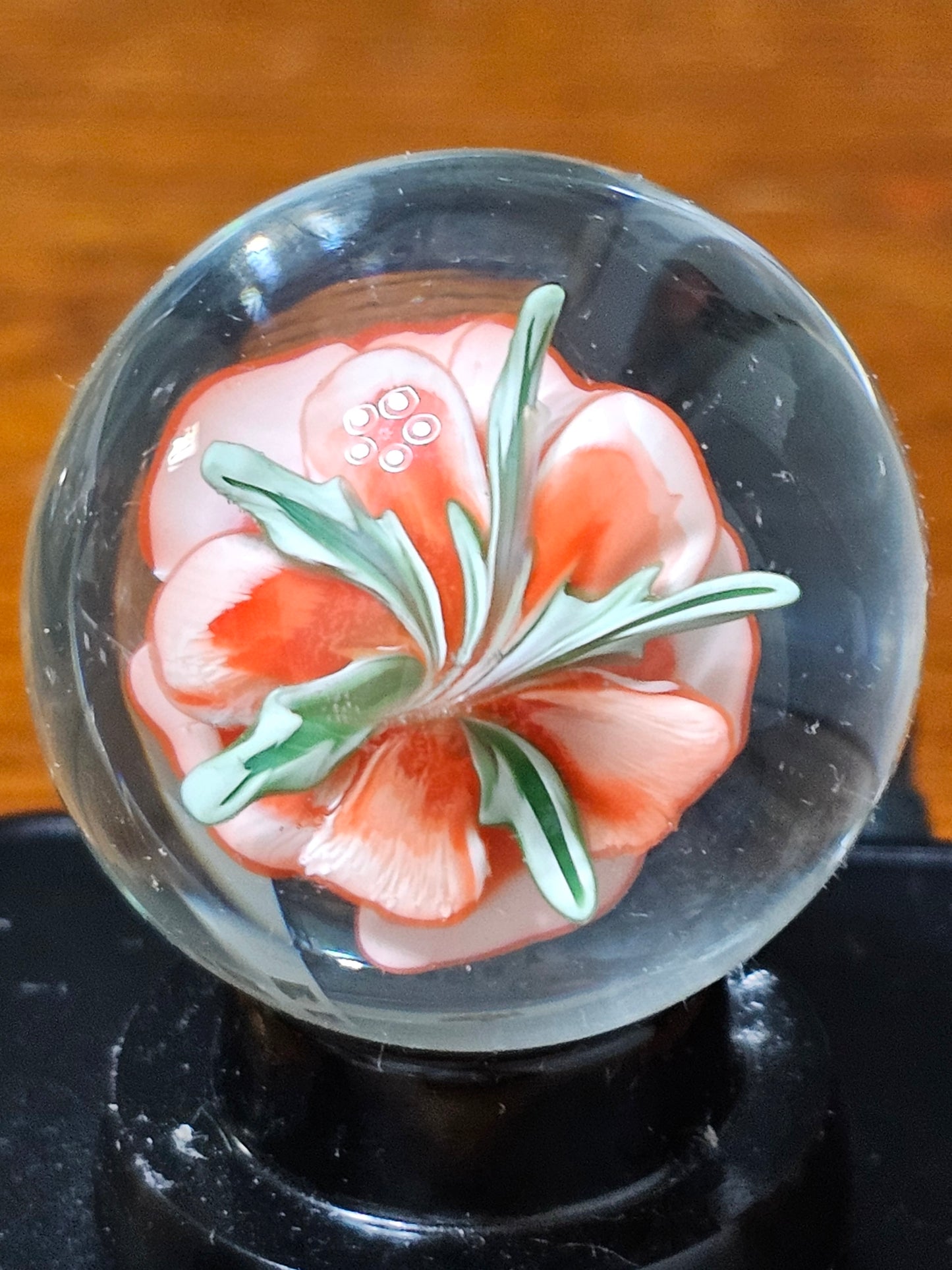 Poppy Red & China White Floral Marble