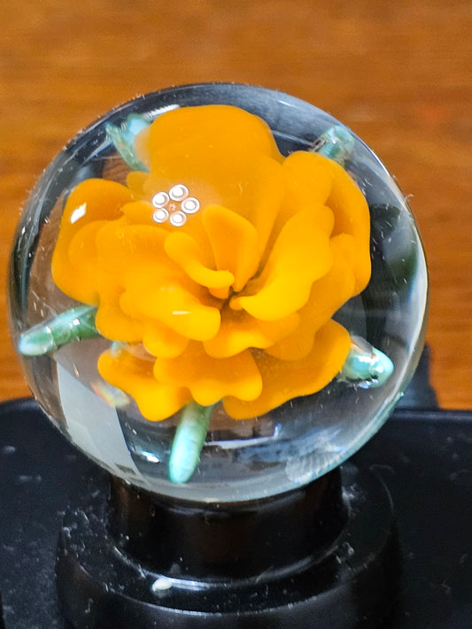 Lava Orange Floral Marble