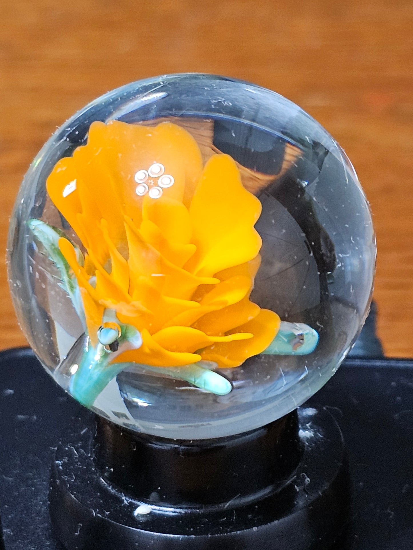 Lava Orange Floral Marble