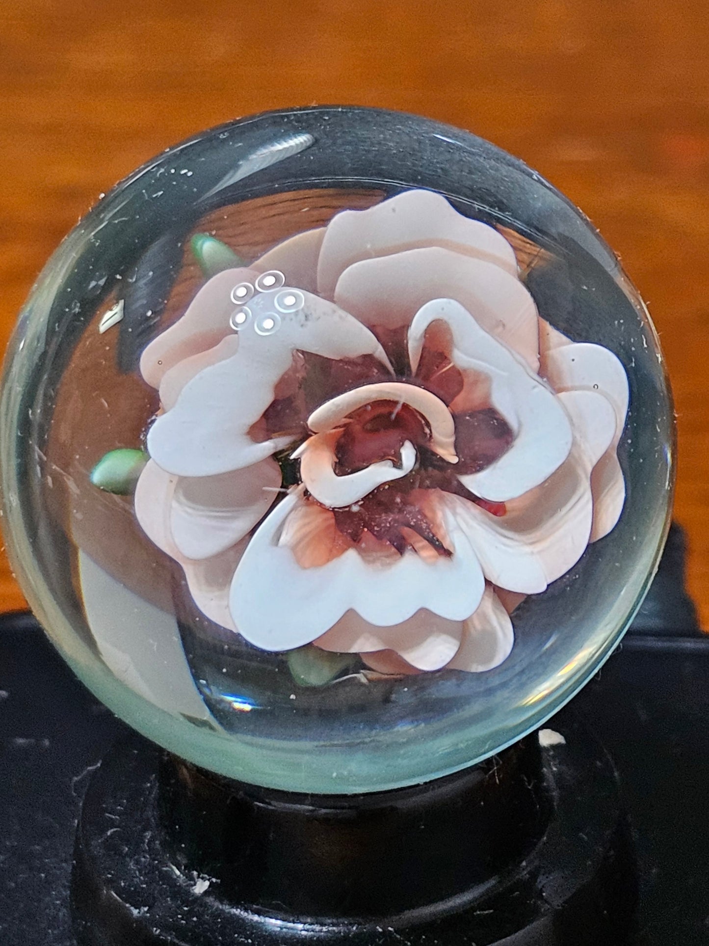 Garnet & China White Floral Marble