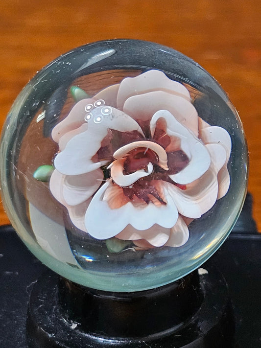 Garnet & China White Floral Marble