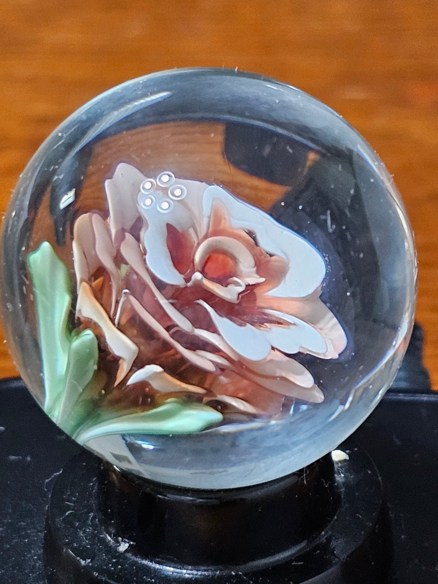 Garnet & China White Floral Marble