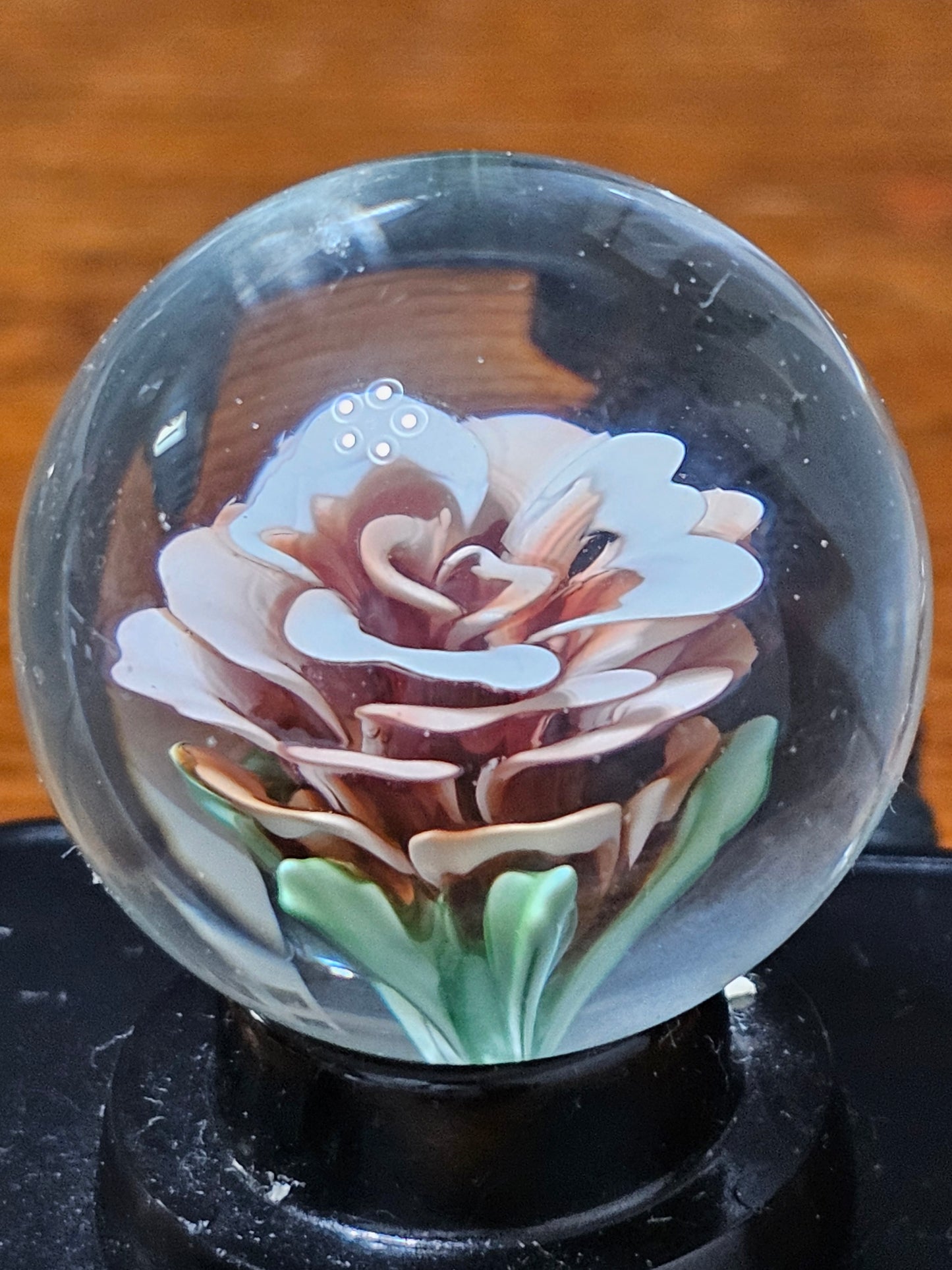 Garnet & China White Floral Marble